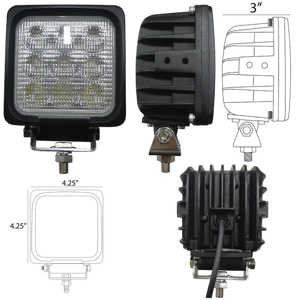 Aftermarket LED730F 1730 Lumens Square LED FLood Light 9v32v 425 x 425 ELJ50-0360 - main
